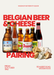 Promotional pairing poster for Belgian beer and cheese, featuring multiple beer bottles and wedges of cheese on a light beige background with large red text reading 'BELGIAN BEER & CHEESE' and 'PAIRING'.