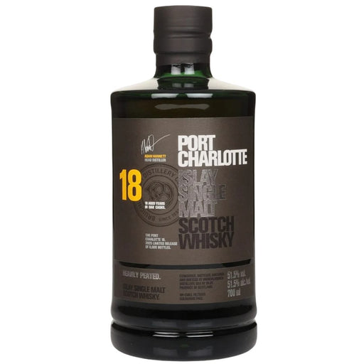 Bruichladdich Port Charlotte 18 Year Old – Heavily Peated Islay Single Malt - Mothercity Liquor