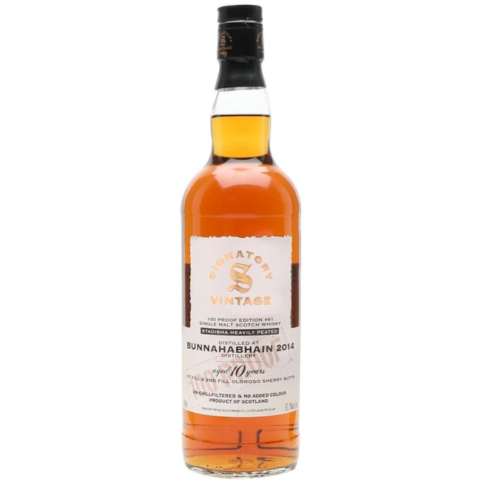 Bunnahabhain Staoisha 2014 – 10 Year Old Signatory 100 Proof Edition #61 - Mothercity Liquor