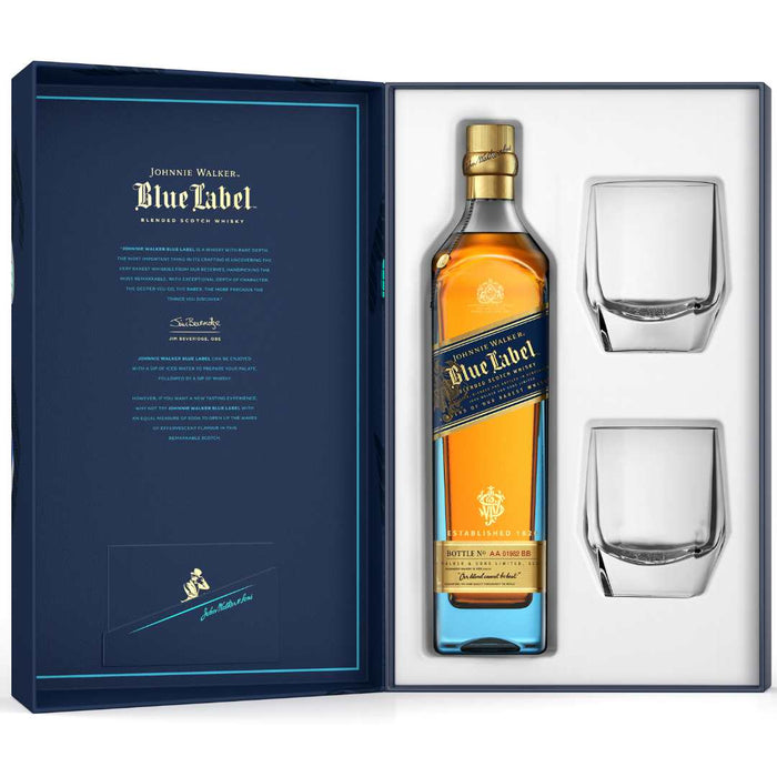 Johnnie Walker Blue Label with 2 crystal tumblers (Gift Set) - Mothercity Liquor