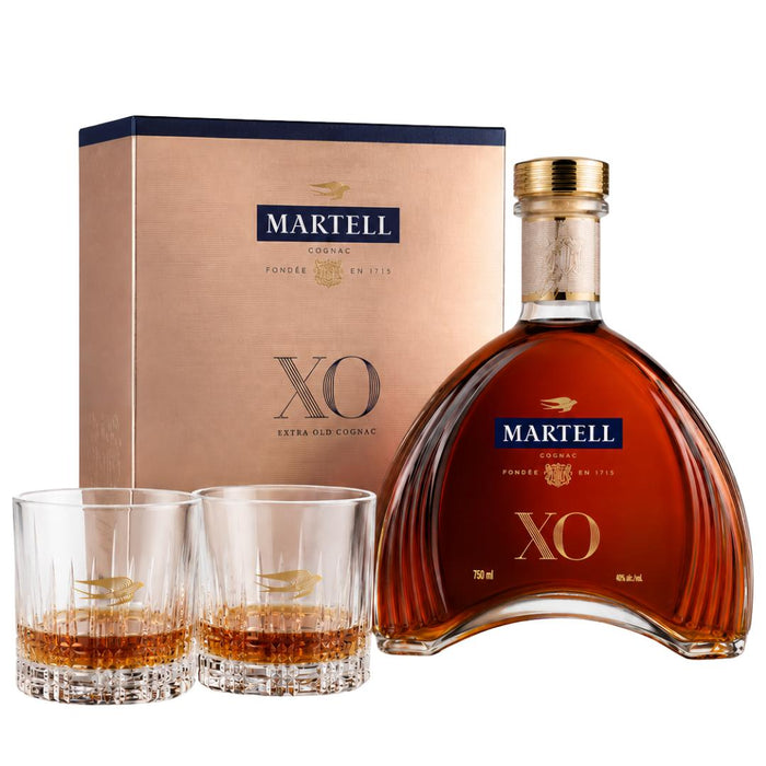 Martell XO Cognac + 2 Crystal Tumblers - Mothercity Liquor