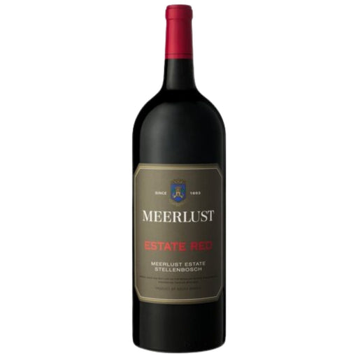 Wine bottle with a label on a white background