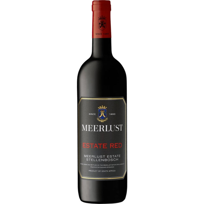 Meerlust Estate Red Wine on a plain white background