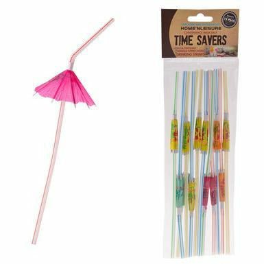 Plastic Straws with Umbrellas 12 pack - Mothercity Liquor